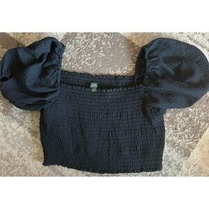 Wild Fable Cropped Elastic Chest Puff Short Sleeve Shirt Large L Party